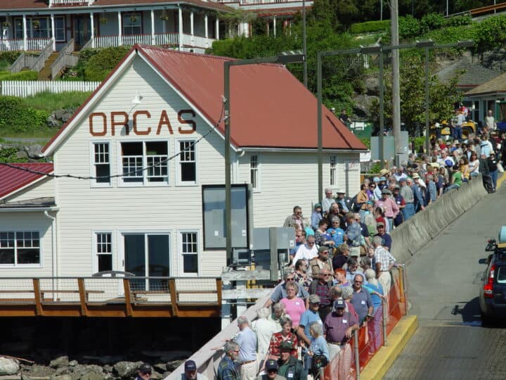 photo of Members Load Ferry for Annual Meeting