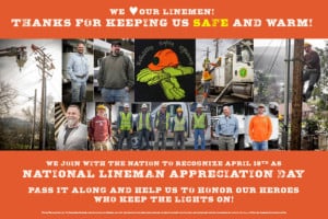 Lineman Day signage