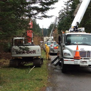 crowded worksite