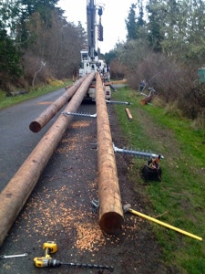 poles under construction