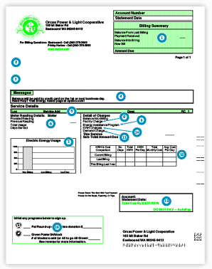 Front of Sample Bill