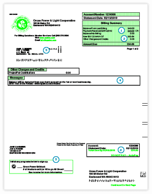 First Page of Sample Bill