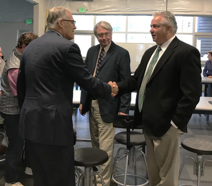 leadership from OPALCO and T-Mobile met with Governor Inslee