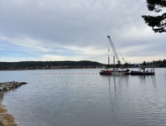 barge installing new submarine cable