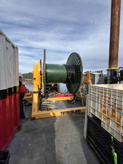 new submarine cable on a reel