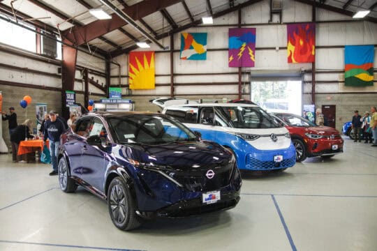 electric vehicles on showcase